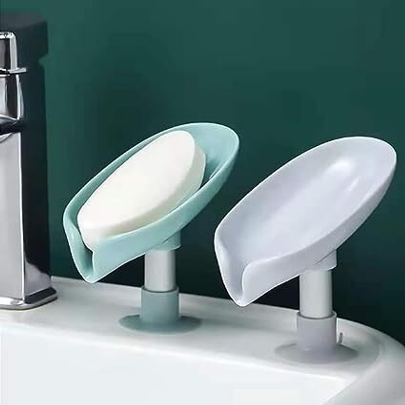 Sahaj Enterprise Tray Bathroom Supplies Soap Container (Leaf-Shape Soap Dish, 2(Multiple)