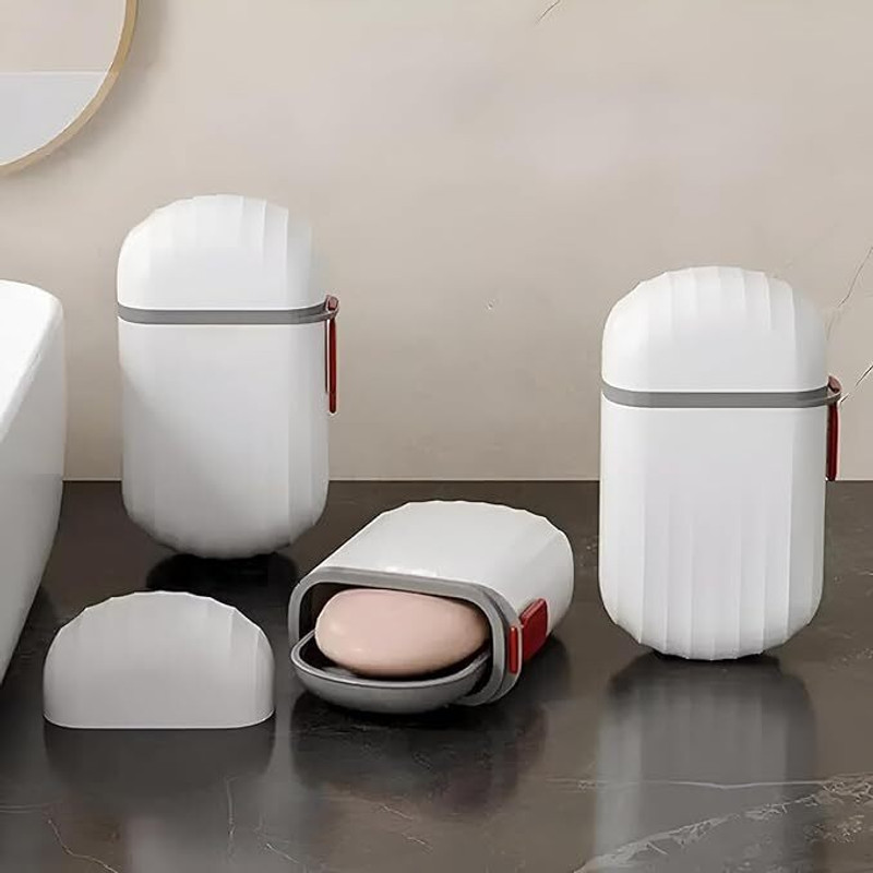 shreemahantam White Waterproof Portable Soap Dish Box for Travel(pack of 2)(White)