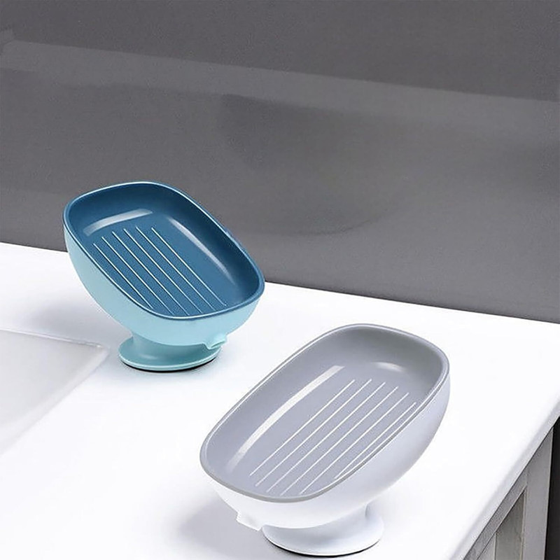 YANCI Self-Draining Soap Dish for Bathroom & Kitchen – Slanted Design Keeps Soap Dry(Multicolor)
