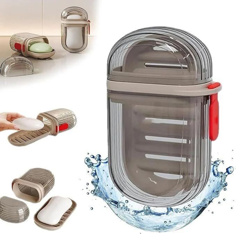 JIALTO Portable Soap Holder - Compact and Durable Plastic Soap Dish for Home(Silver)
