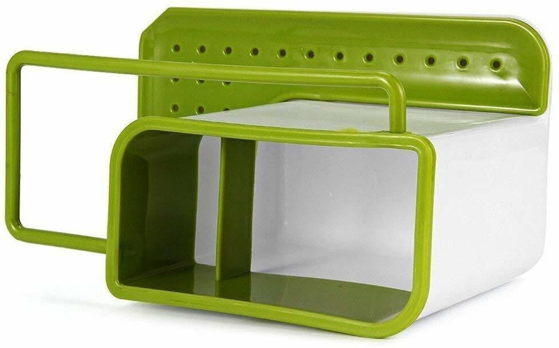 INTERGLOBE 3 in 1 Stand Kitchen Sink Tidy Liquid Soap Dispenser & Cleaning Cloth Holder and Liquid Bottle(Green)