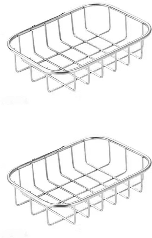 LIVLY Stainless Steel Soap Case (Pack of 2) | Rust-Free Wire Soap Holder for Bathroom(Silver)