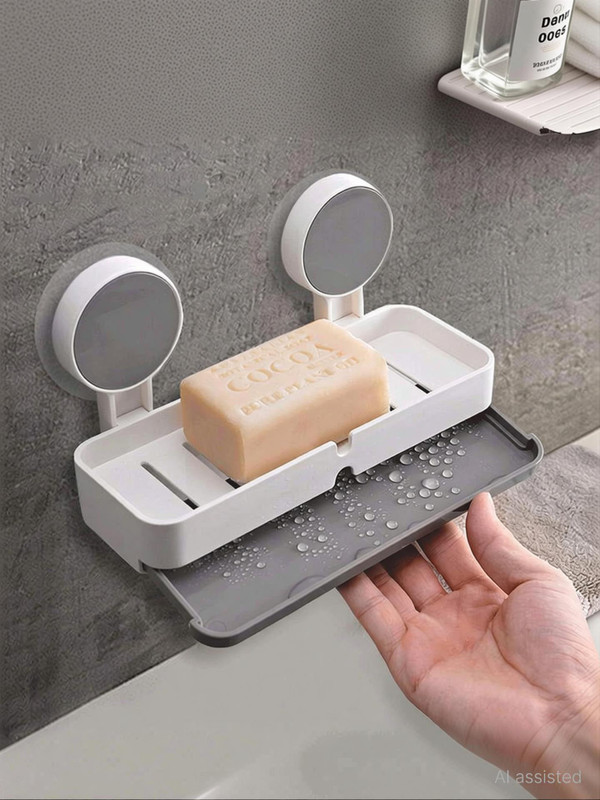 Zenvio Soap Holder for Bathroom/Soap Case/Soap Dish/Soap Box/Soap Stand(White, Grey)