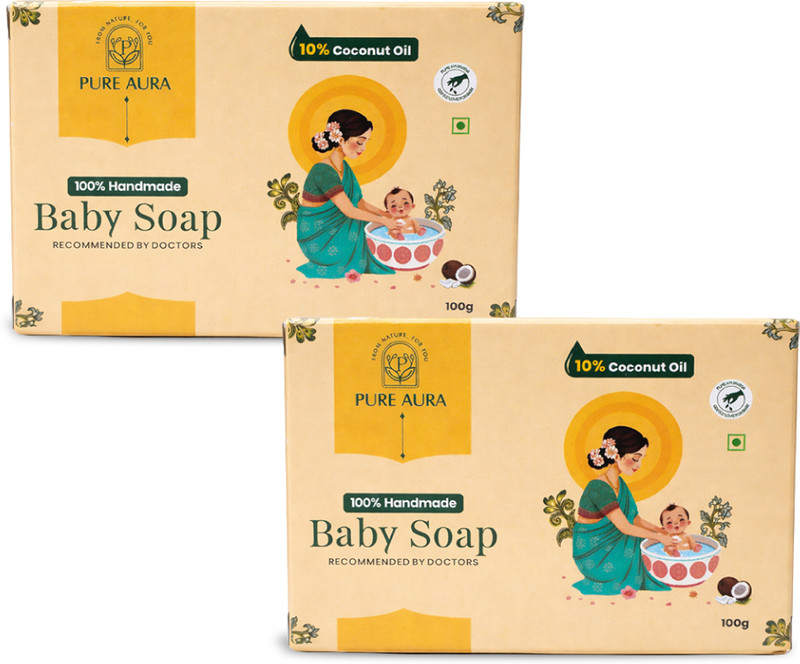 Pure Aura Baby Soap 100g each (Pack of 2) – Gentle Care with Natural Ingredients(2 x 100 g)