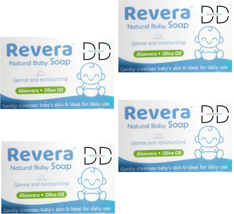 DOOMSDAY REVERA NATURAL BABY SOAP WITH ALOEVERA & OLIVE OIL FOR BABIES SOFT SKIN PACK OF4(4 x 75 g)