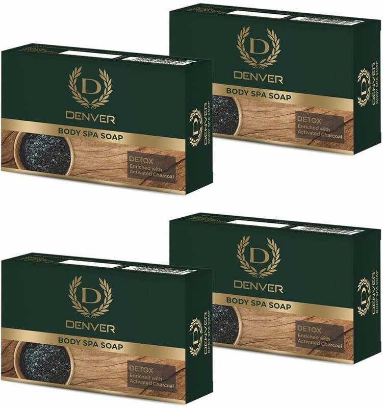 DENVER Body Spa Soap DETOX Enriched With Activated Charcoal(4 x 125 g)
