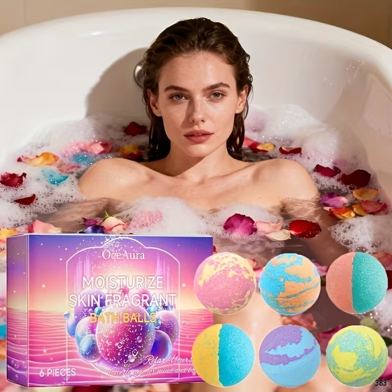 ERVY Natural Relaxing Bath Bombs Bath Bombs With Morning Refresh And Daily Bath Use(6 x 33.33 g)