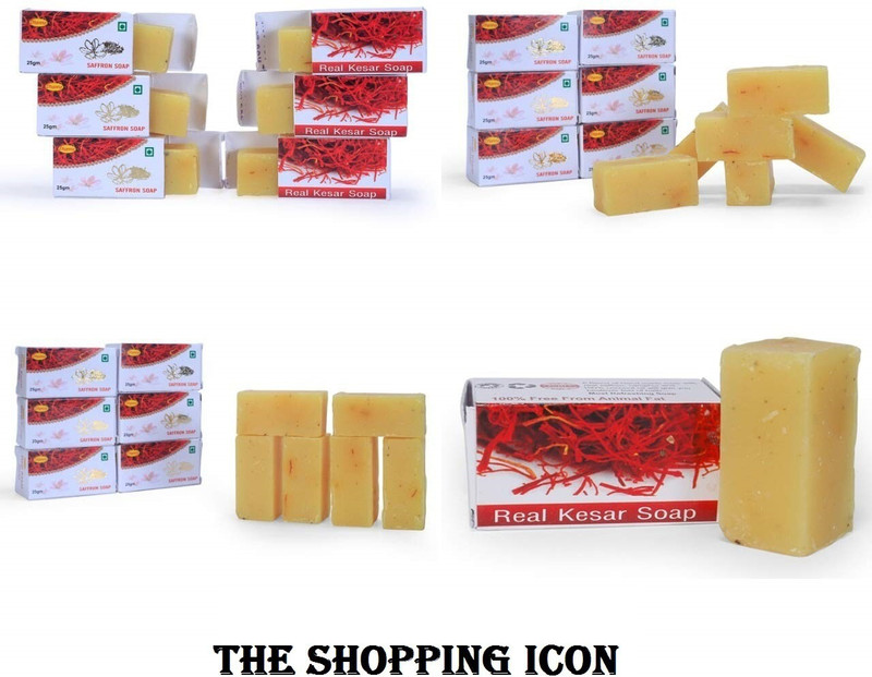 TheShoppingIcon The shopping Icon real handmade kesar soap for all type of skin whitening and face wash pack of 5(5 x 75 g)