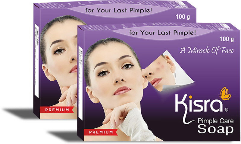 KISRA Premium Acne Prone Skin - Controls Acne Development - Clears Out Clogged Pores - Formulated Specially To Create A Barrier Against Acne Development – Pimple Care Soap(2 x 100 g)