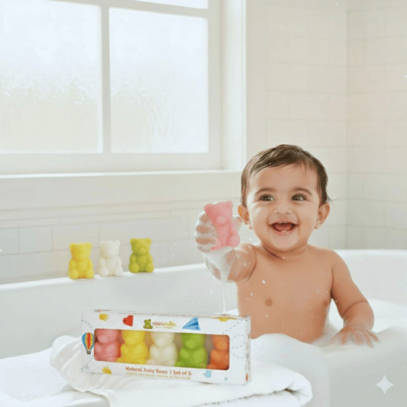 ShuShu Babies Cuddly Bear Natural Baby/Kids Soap 75 gm - Nourishing Clean for 0-12 Years(5 x 75 g)