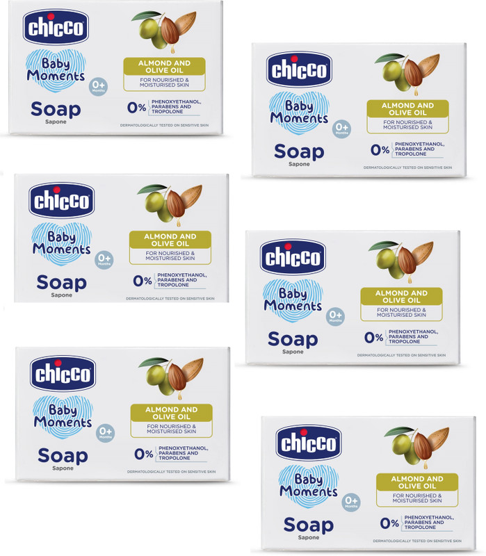 Chicco Baby Moments Soap For Baby's Soft Skin(6 x 125 g)