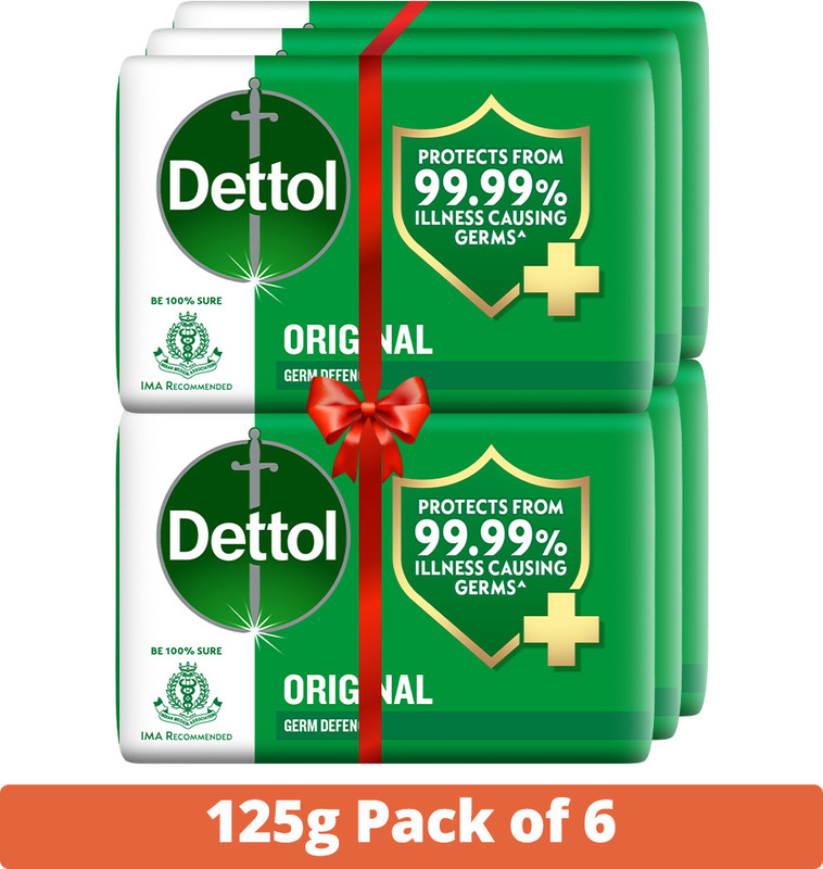 Dettol Original Germ Protection Bathing Soap Bar (6 x 125 g)