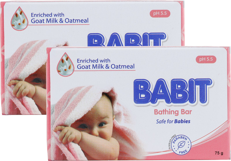BABIT Baby Soap with Goat Milk & Oatmeal Hydrating & pH-Balanced(2 x 75 g)
