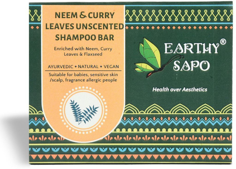 Earthy Sapo Neem & Curry Leaves Unscented Shampoo Bar(75 ml)