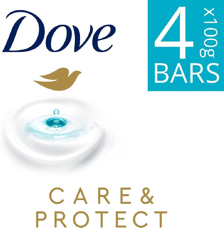 DOVE Care & Protect Bar|Removes 99% Germs & Moisturises Skin(3 x 100 g)