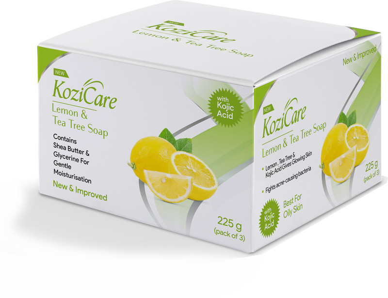 Kozicare Skin Whitening Lemon & Tea Tree Soap | Kojic Acid Soap | Body Tan Removal Soap(3 x 75 g)