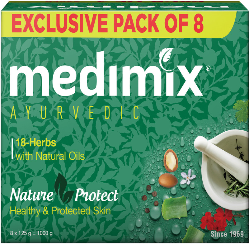 Medimix Ayuvedic Classic 18 Herbs Soap, 125 g (Pack of 8)(8 x 125 g)