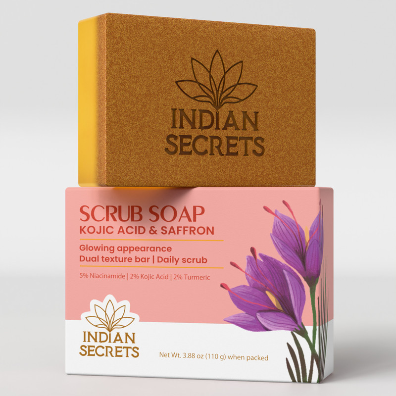 Indian Secrets Kojic Acid & Saffron Scrub Soap(110 g)