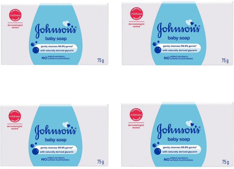 JOHNSON'S Baby Soap 75 gm ( Pack of 4 )(4 x 75 g)