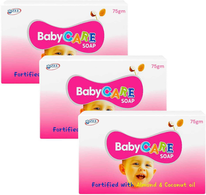 ZEE DRUGS Baby Care Soap – Pack of 3 (75g Each) – Fortified with Almond & Coconut Oil(3 x 75 g)