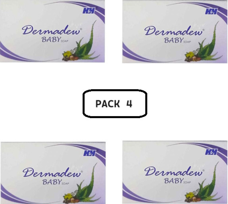 H&H For Aloew Vera with dermadew baby soap (Pack of 4 *75)(4 x 75 g)