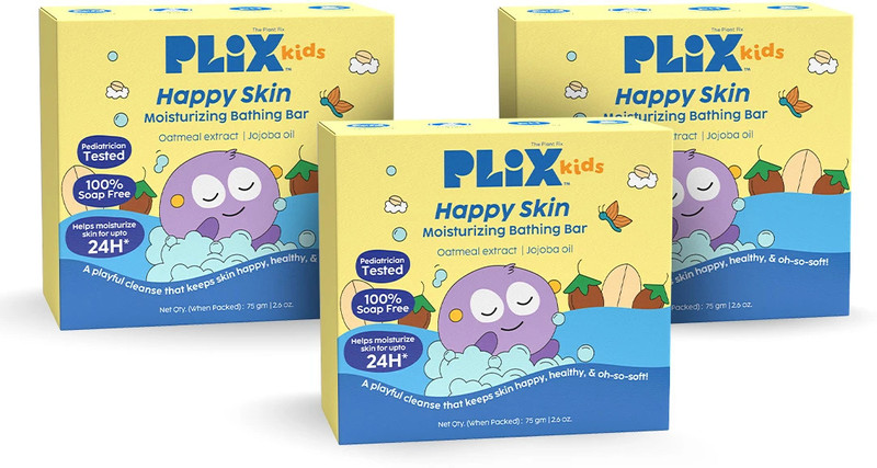 The Plant Fix Plix Kids Bathing Bar for Gentle Cleansing | Mild, Nourishing & Safe | pH-balanced(3 x 75 g)