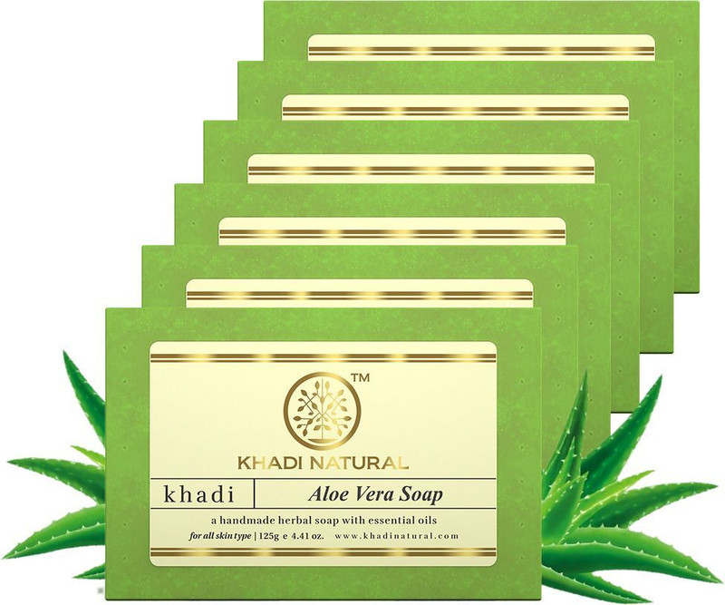 KHADI NATURAL Aloe Vera Soap for Smooth Hydrated Skin(6 x 125 g)