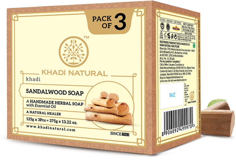 KHADI NATURAL Rosewater Soap for Soft Fresh Skin(5 x 125 g)