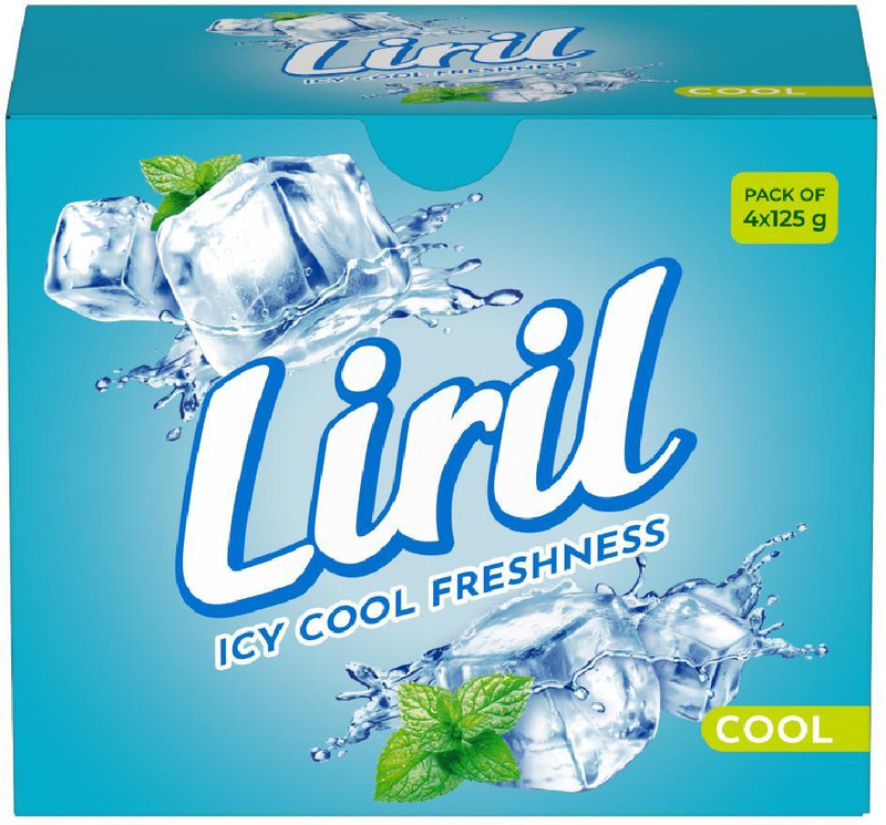 Liril Cool Bathing Bar | Feel the Burst of Icy Cool Freshness(4 x 125 g)