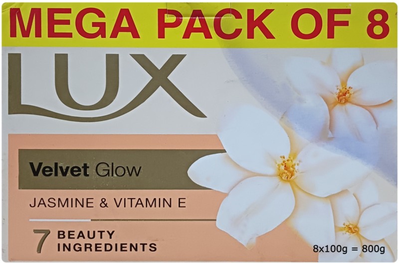 LUX Velvet Glow Jasmine & Vitamin E  (8 x 100 g)