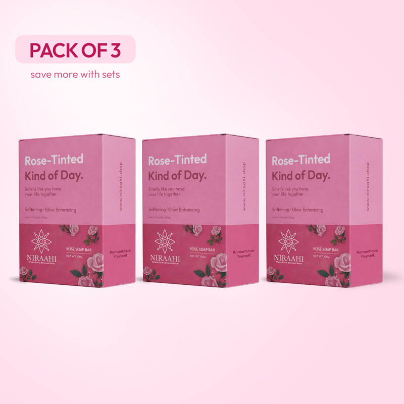 Niraahi Rose Soap For Soft & Glowing Skin(3 x 100 g)