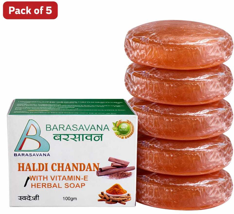 Barasavana Haldi Chandan With Vitamin - E Herbal Soap(5 x 100 g)