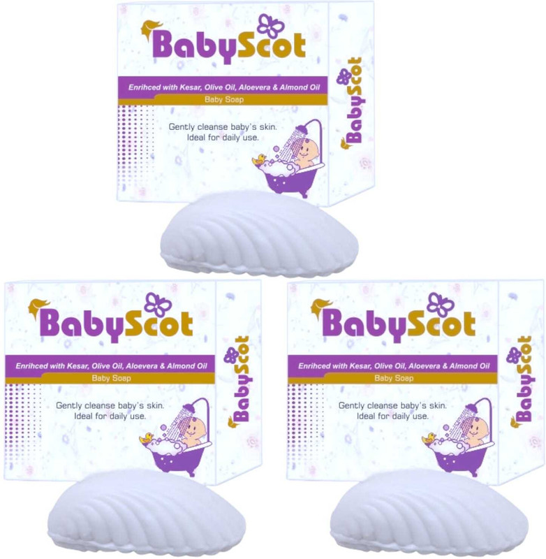lamiglow BABYSCOT SOAP KEAR FOR GENTLY CLEANSE DAILY USE PACK OF(3 x 75 g)