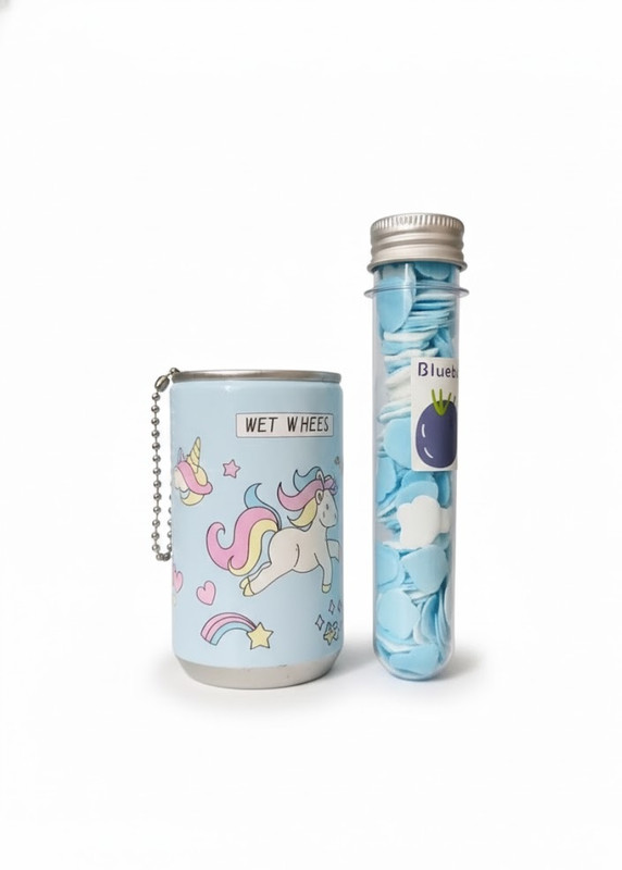 Eclet 2Pcs Magic Hygiene Combo: Unicorn Print Mini Wet Wipes Tin,Tube paper soap(499 g)