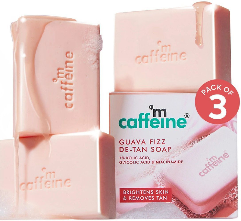 mCaffeine Brightening Tan Removal Soap- 1% Kojic Acid & Glutathione - Reduces Dark Spots(3 x 100 g)