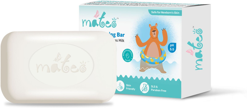 MATEO Baby Cleansing Bar With Vitamin E & Glycerin, Dermatologically Tested, ph 5.5,(75 g)