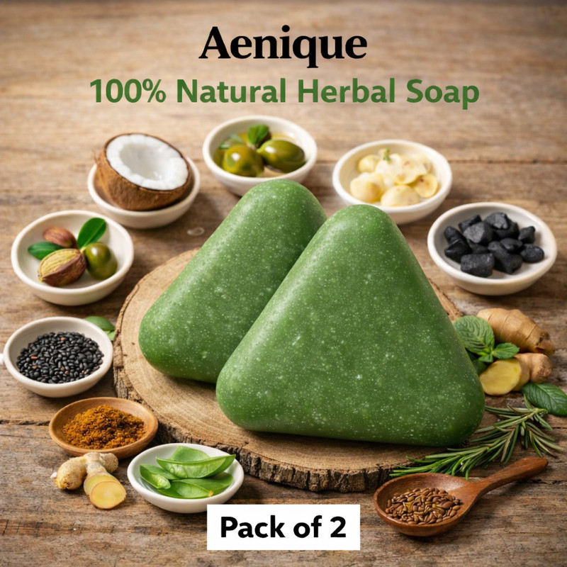 Aenique Herbal Sevan Green Soap 100g(2 x 50 g)