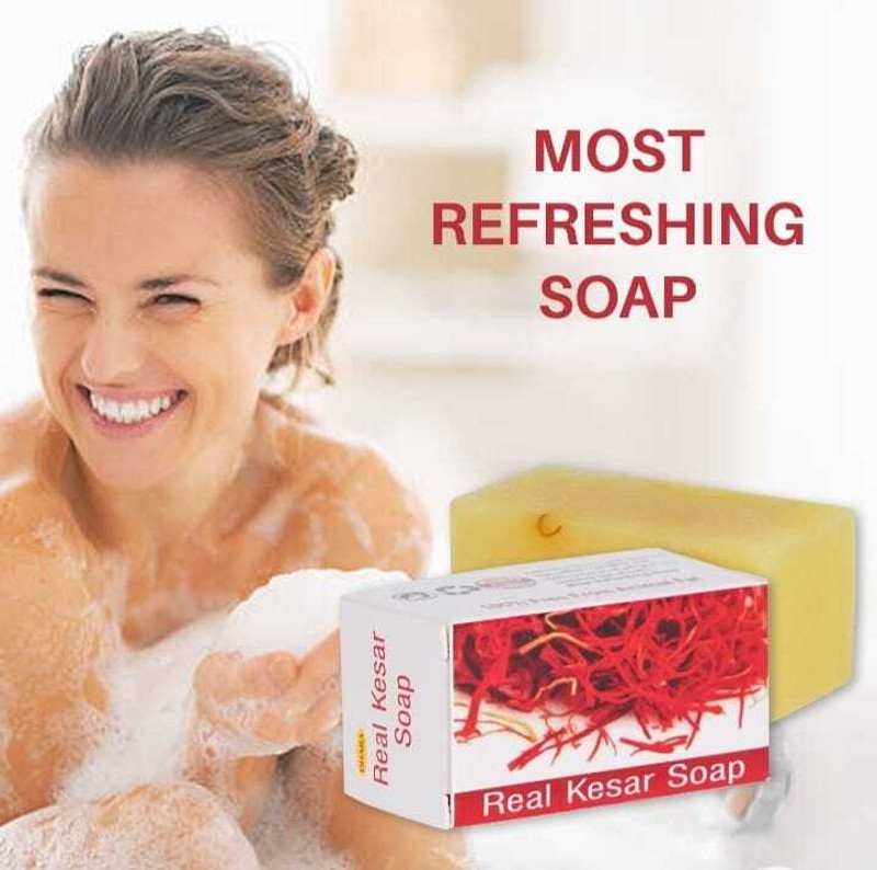 TheShoppingIcon Hand made real kesar soap for fairness Pack Of 3 75g(3 x 75 g)