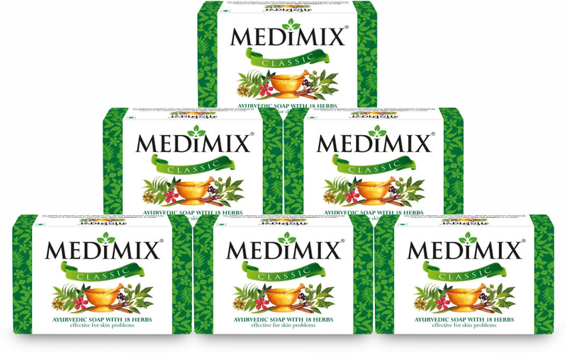 MEDIMIX Classic Ayurvedic Soap with 18 Herbs(6 x 125 g)