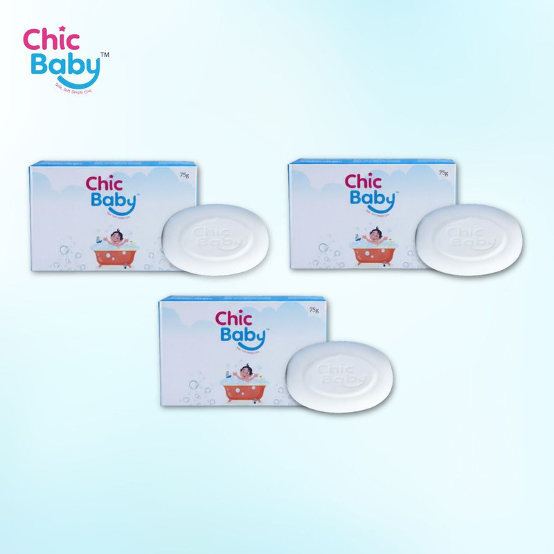 Chic Baby Baby Soap : Gentle Care for Delicate Skin | Locks Moisture for Lasting Softness(3 x 75 g)