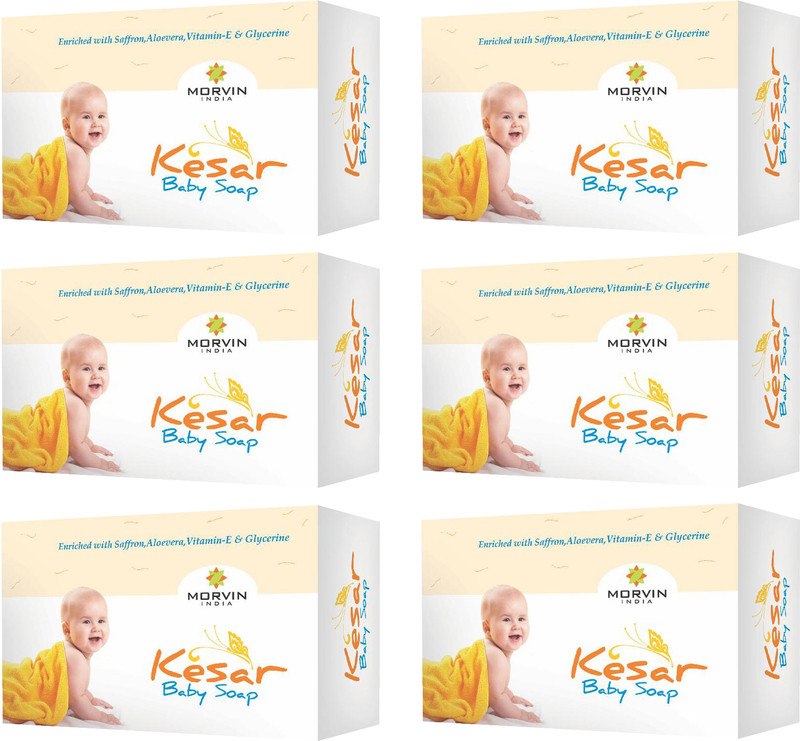 MORVIN Kesar Baby Soap (Pack of 6)(6 x 75 g)