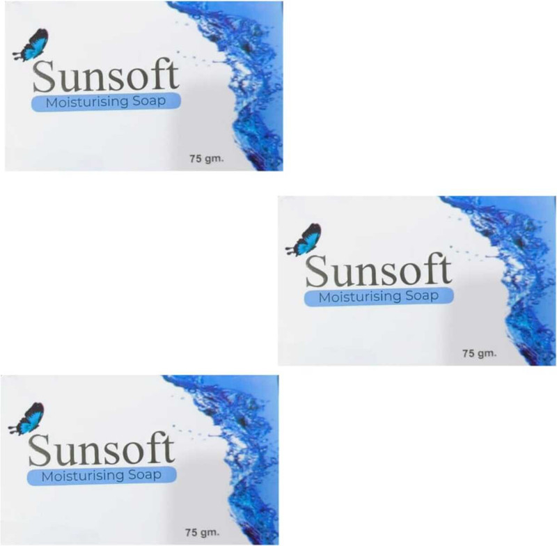 FLORENTHA SUNSOFT MOISTURISING SOAP FOR SOFTEN & SMOOTH SKIN PACK OF(3 x 75 g)