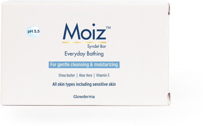 Moiz Syndet Bathing Bar | pH 5.5 | Paraben & Soap Free| For Sensitive Skin(75 g)