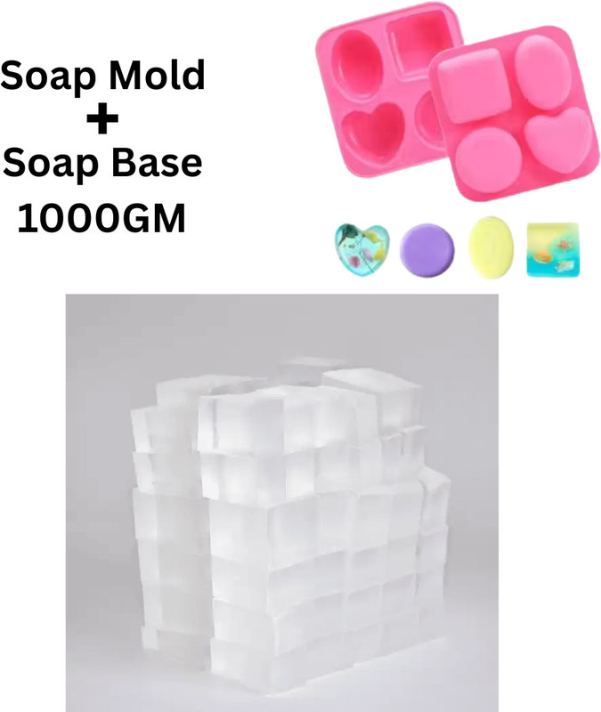 fresheasily Premium 1000gm Glycerin Soap Base with 1 Soap Mould Transparent Soap Making Kit(1000 g)