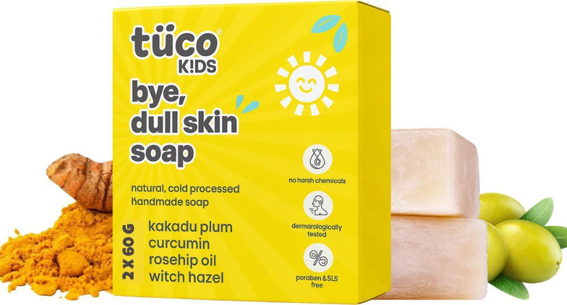 TuCo Kids Dull Skin Soap, with Turmeric to brighten & tanned skin(2 x 60 g)