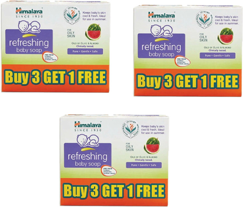 HIMALAYA REFR BABY SOAP 4NX125G (BUY 3 GET 1 FRE) ( Pack of 3 )(3 x 500 g)