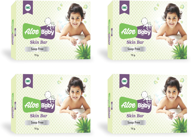 IMC Aloe Baby Skin Bar Soap Free | Soft Skin, Rash-Free, No Eye Irritation(4 x 75 g)