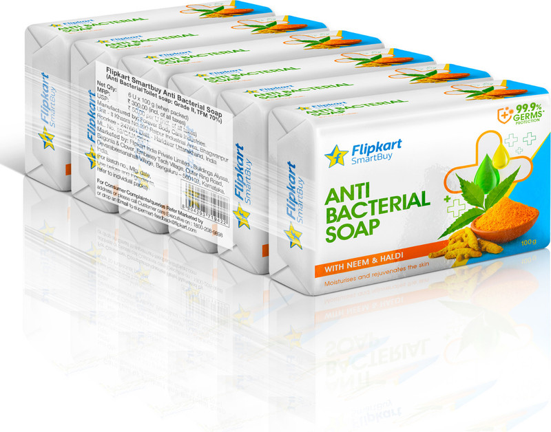 Flipkart SmartBuy Anti-bacterial & Moisturising Soap - Neem & Turmeric(6 x 100 g)