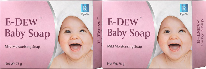 E-Dew Baby Soap, Mild Moisturising Soap, 150g (75g x 2)(2 x 75 g)
