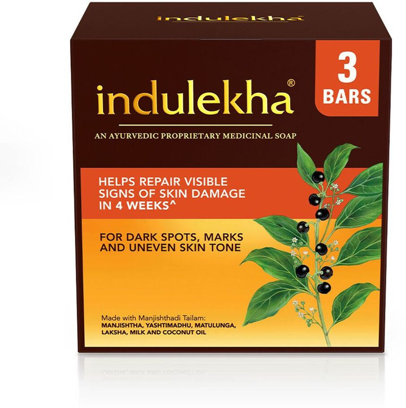 indulekha Ayurvedic Proprietary Medicine Soap Pack of 3; 100 gm each bar(3 x 100 g)